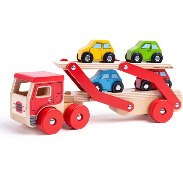 BigJigs Toys Camion cu platforma pentru masinute