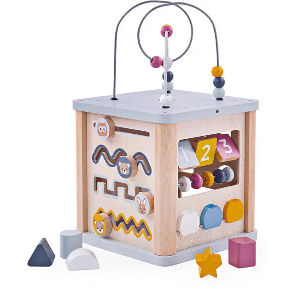 BigJigs Toys Centru de activitati 5 in 1 (pastel)