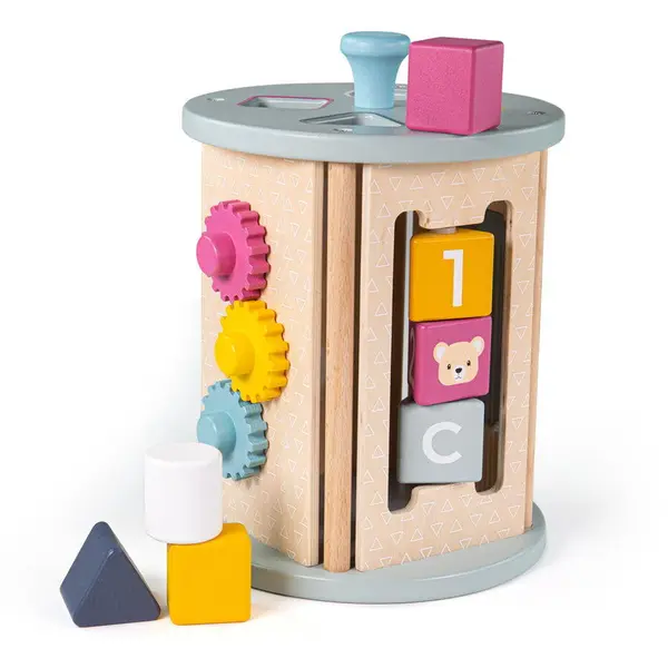 BigJigs Toys Cilindru din lemn cu activitati