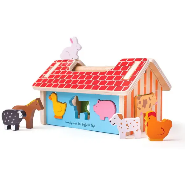 BigJigs Toys Joc de sortare - Ferma vesela