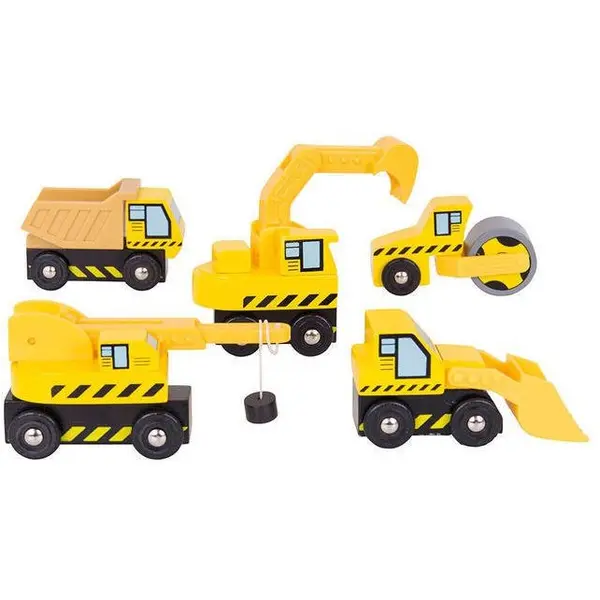BigJigs Toys Set Masinute - Santierul De Constructii