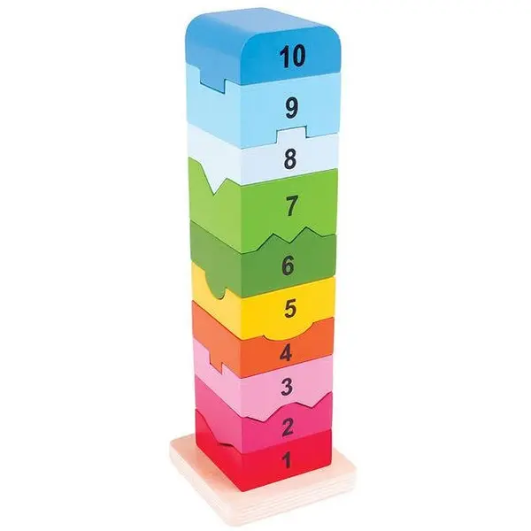 BigJigs Toys Turnulet din lemn cu numere