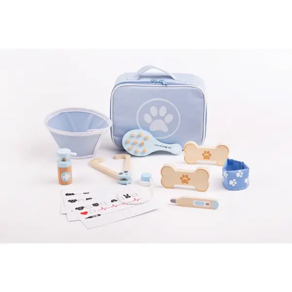 Bigjigs Toys Vet Set set de jucării din lemn 3 y+ 12 buc