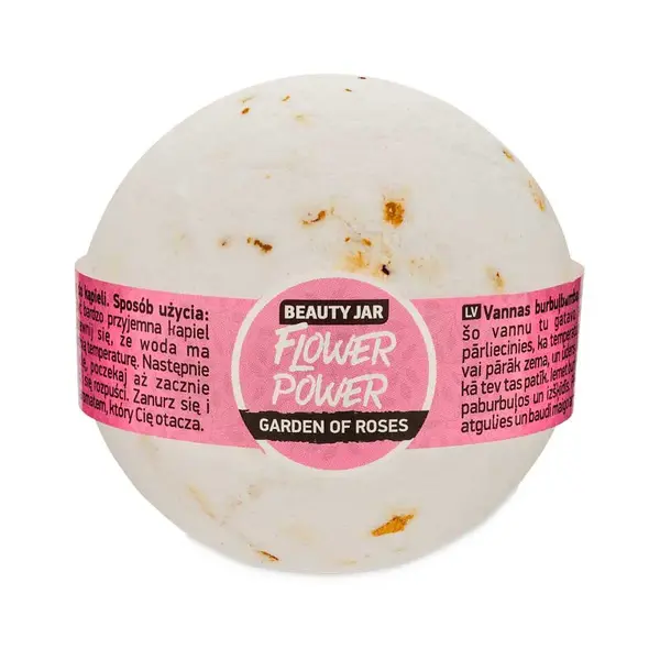 Bila de baie efervescenta cu trandafir Flower Power, 150g, Beauty Jar