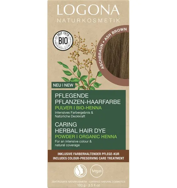 Bio Vopsea de par brun cenusiu 100gr, pe baza de henna