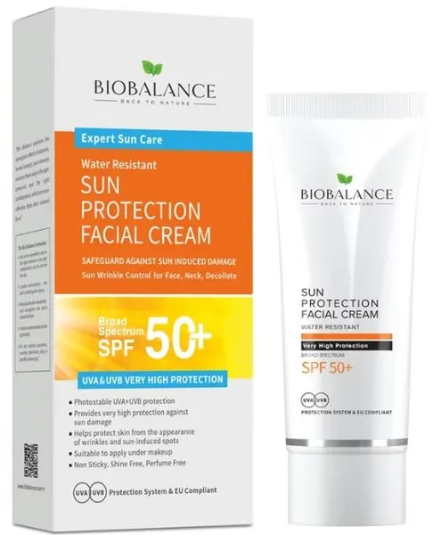 Biobalance Cremă de protecție solară pentru față și decolteu, SPF50+, 75 ml