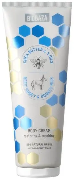 Biobaza Bees & Donkeys Loțiune de corp cu squalan, miere și lapte de măgar, 250 ml
