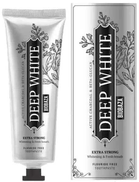 Biobaza Deep White Pastă de dinți cu cărbune activ Extra Strong, 75 ml