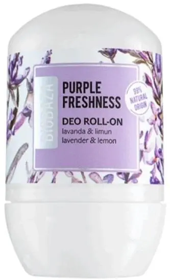 Biobaza Purple Freshness deodorant roll-on cu lavandă și bergamotă, 50 ml