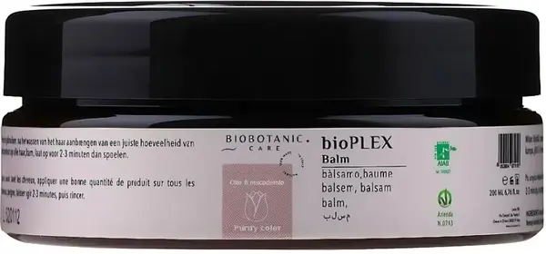 Biobotanic Care Purify color Balsam restaurator Bioplex, 200 ml