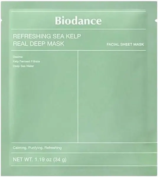 Biodance Mască facială hidratantă în profunzime Refreshing Sea Kelp Real Deep, 34 g
