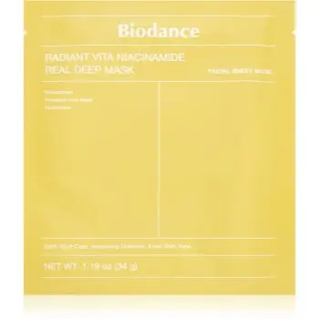 Biodance Radiant Vita Niacinamide Real Deep Mask masca pentru albirea tenului pentru uniformizarea nuantei tenului
