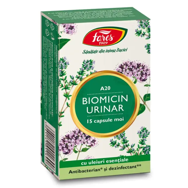 Biomicin urinar, 15 capsule, Fares