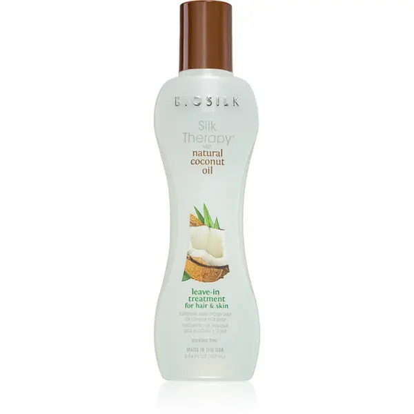 Biosilk Silk Therapy Natural Coconut Oil tratament de hidratare fara clatire de par si de corp 167 ml