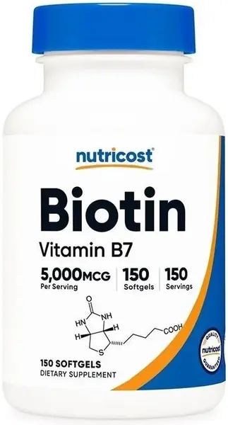 Biotin Vitamin B7, 5000 µg, 150 capsule gelatinoase moi, Nutricost