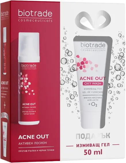 Biotrade Acne Out Set - Loțiune activă și gel de spălat, 60 + 50 ml (Limitat)