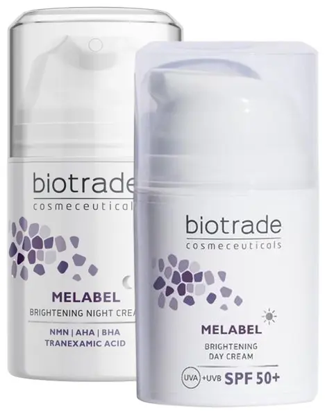 Biotrade Melabel Set - Cremă de noapte iluminatoare și Cremă de față de zi, SPF50+, 2 x 50 ml