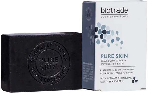 Biotrade Pure Skin Săpun detoxifiere cu cărbune activ, 100 g