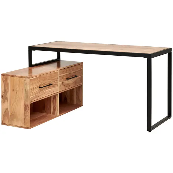 Birou, 145/115/76 cm, lemn, metal
