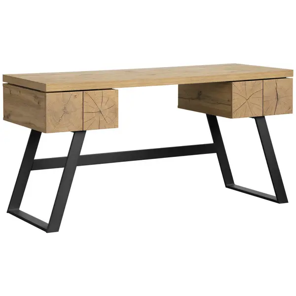 Birou, 150/60/76 cm, metal, material pe bază de lemn