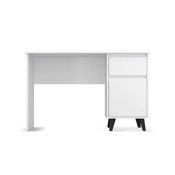 Birou BORG, 1 usa, 1 sertar, alb, 117x55x75,6 cm