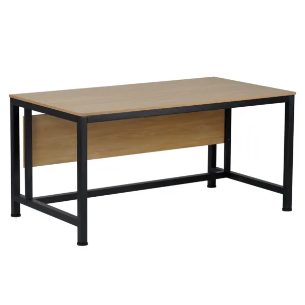Birou cu blat MDF laminat stejar și picioare metalice negre 120x80x72 cm Birou cu blat MDF laminat stejar și picioare metalice negre 120x80x72 cm