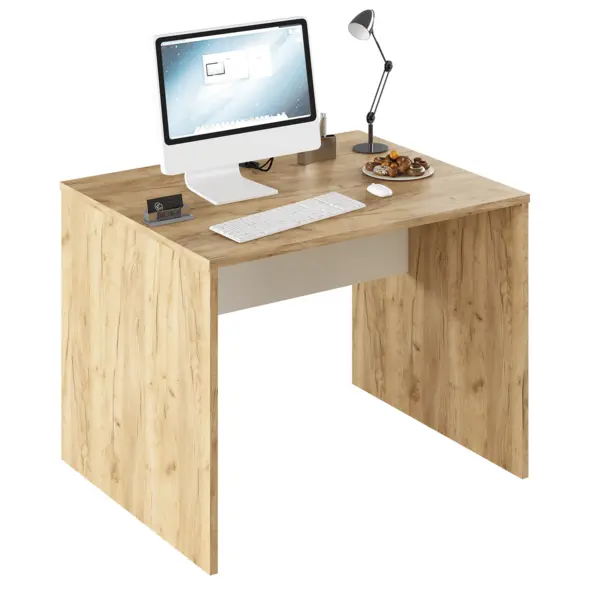 Birou din DTD laminat stejar artisan/alb 100x80x76 cm Birou din DTD laminat stejar artisan/alb 100x80x76 cm