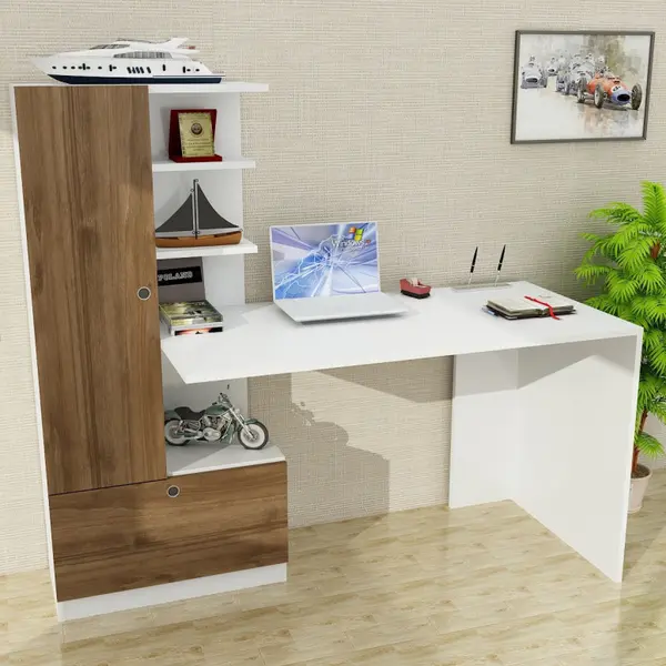 Birou Domingos Alb-Walnut