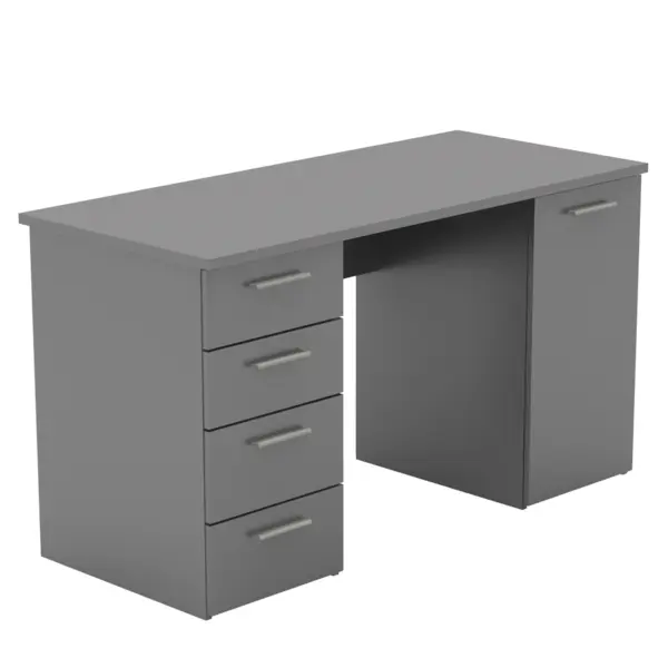 Birou DTD laminat diverse culori 137x60x76,3 cm cu dulap și sertare Birou DTD laminat diverse culori 137x60x76,3 cm cu dulap și sertare gri antracit