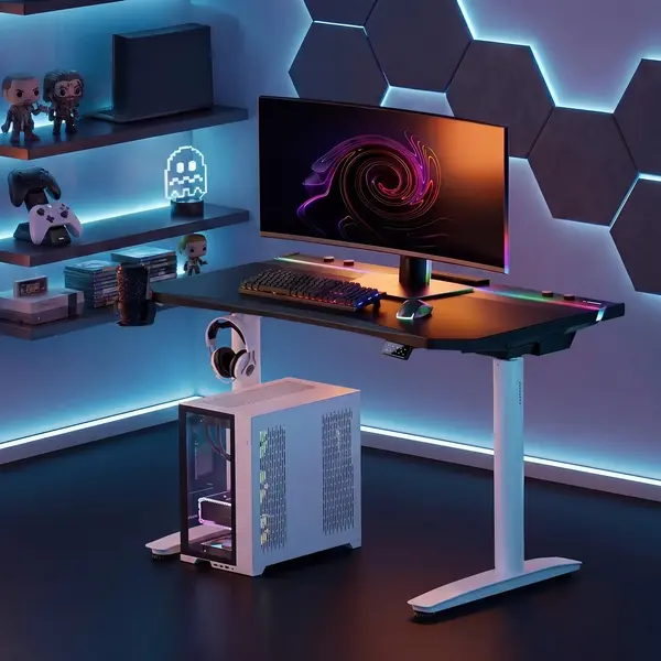 Birou gaming electric negru-alb Diablo X-Forge 1600 Birou gaming electric negru-alb Diablo X-Forge 1600