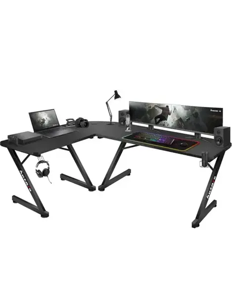 Birou gaming Huzaro Hero 7.0, Carbon, Aluminiu, Picioare ajustabile (Negru)