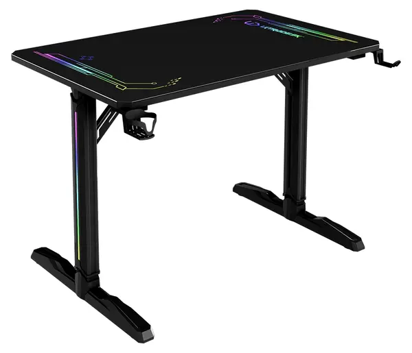 Birou gaming Ultradesk - Freeze V2, 109 x 69 cm, negru