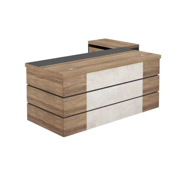 Birou managerial Castello cu dulap lateral mobil - dimensiuni W1600 × D800 × H750 mm