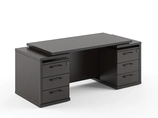 Birou managerial cu sertare, Wenge, 1800 x 660 x 750 mm