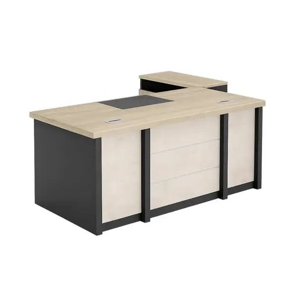 Birou managerial Kendall cu panou frontal decorativ - dimensiuni 1800 x 800 x 750 mm