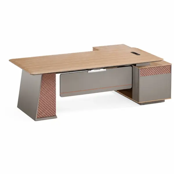 Birou managerial Monarch B2218A cu dulap lateral fix - H750 x L2200 x l1800 mm