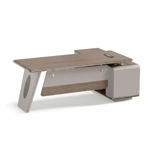 Birou managerial Nobless B1816B &ndash; H750 x l1600 x L1800 mm, cu corp lateral