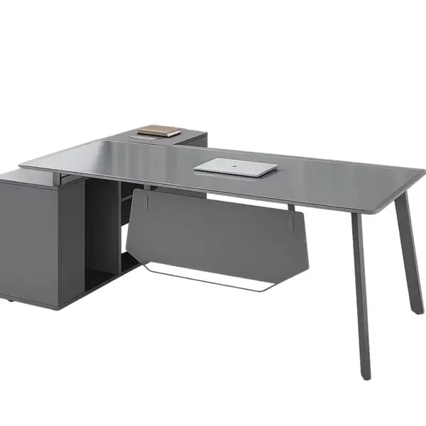 Birou Managerial Velora cu blat din sticla &ndash; dimensiuni 2000&times;800&times;750 mm