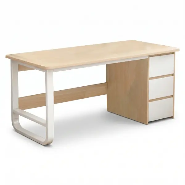 Birou Modern Salto cu 3 Sertare, Natural, 120x48x74 cm