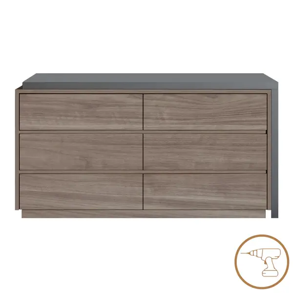 Birou Multicolorfunctional cu sertar integrat, Reaze, deschis nuc-antracit, 120x50x74 cm