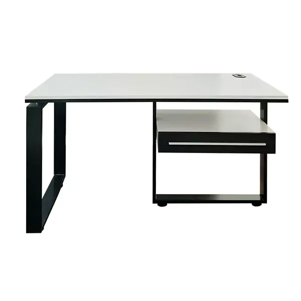 Birou Office Perla PAL alb/negru 136x69x76 cm cu sertar integrat Birou Office Perla PAL alb/negru 136x69x76 cm cu sertar integrat