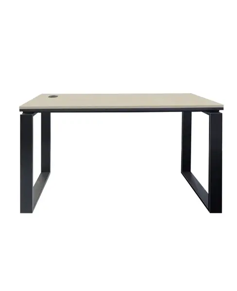 Birou operational blat pal mesteacan, cadru metalic negru, 131 x 71 x 75 cm
