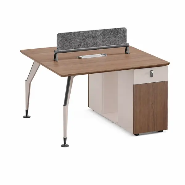Birou operational Noblesse F1412B cu sertar si 2 locuri - H750mm x L1400mm x l1200mm