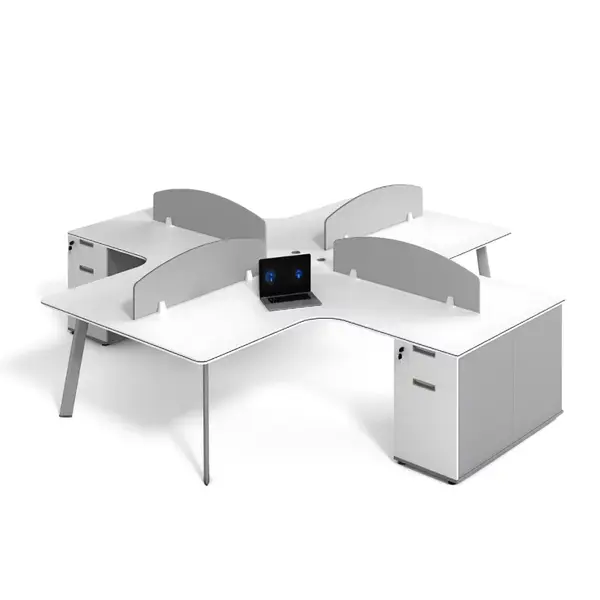 Birou operational OptiSpace , cu dulapuri integrate si 4 posturi - dimensiuni 2400*2800*750 mm