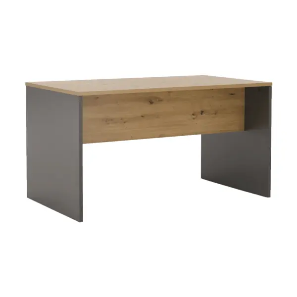 Birou PC din DTD laminat gri antracit/stejar artisan 140x80x76 cm Birou PC din DTD laminat gri antracit/stejar artisan 140x80x76 cm