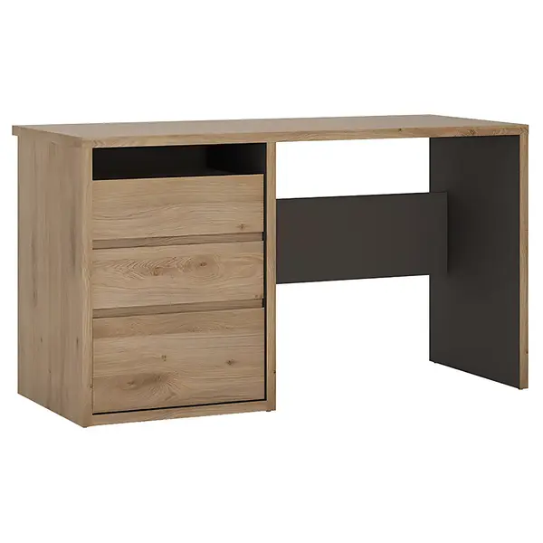 Birou PC din DTD laminat stejar shetland 136x60x76,5 cm cu sertare Birou PC din DTD laminat stejar shetland 136x60x76,5 cm cu sertare