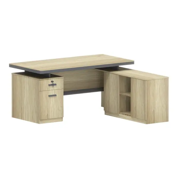 Birou pe colt drapta V2 Lotus Natural 200x160x76 cm