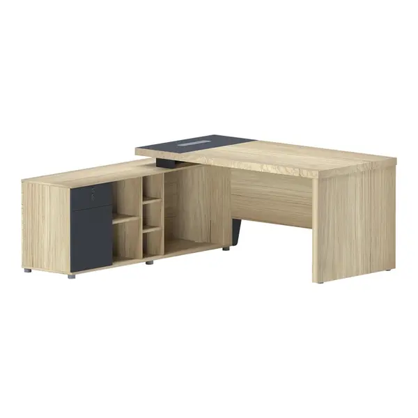 Birou pe colt Lotus Natural 180x180x75 cm