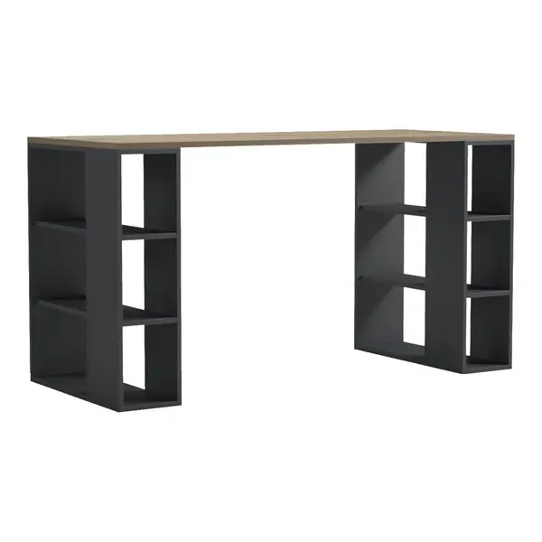 Birou Praga, Sonoma-Antracit, 140x60x75 cm