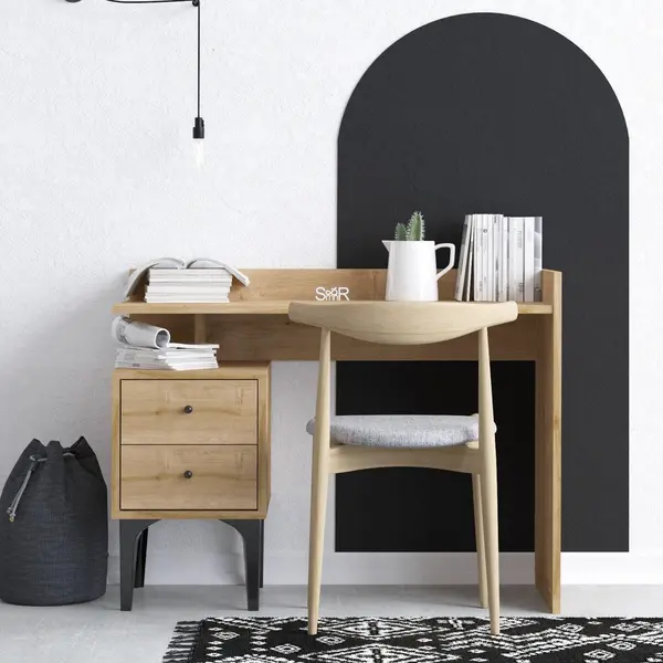 Birou Puuk cu 2 sertare, Stejar, 100x80x45 cm